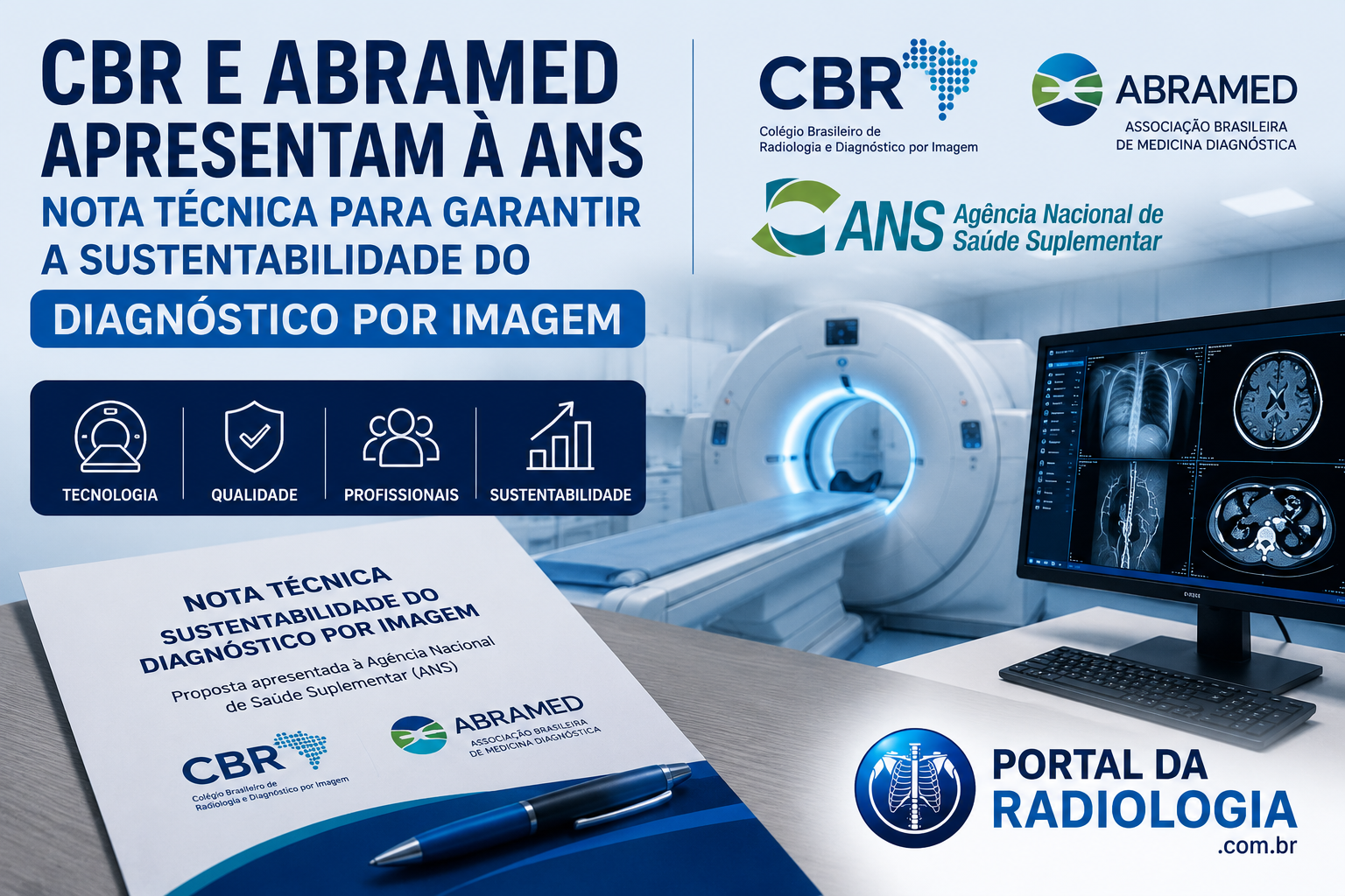 Imagem ilustrativa sobre CBR e Abramed apresentam à ANS proposta para fortalecer a sustentabilidade do diagnóstico por imagem no Portal da Radiologia.